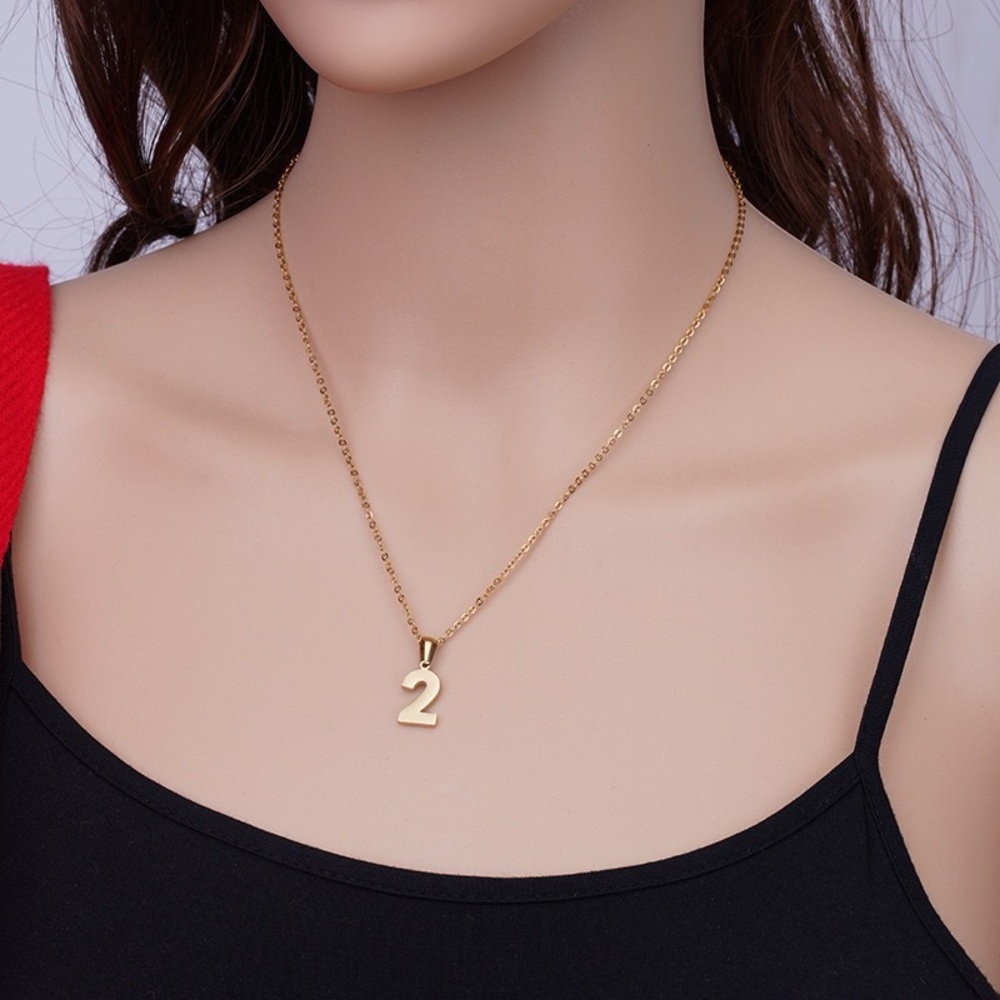 18K Gold Plated Lucky Number Necklace*Angel Number Charm*0123456789 Pendant*ZX - Picture 3 of 15